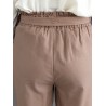 Solid Color Elastic Tie Waist Loose Casual Pants