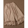 Sweet Solid Color Ruffled Elastic Waist Wide Leg Capris