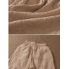 Sweet Solid Color Ruffled Elastic Waist Wide Leg Capris