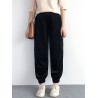 Loose Pockets Solid Color Elastic Waist Harem Pants