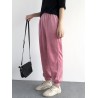 Loose Pockets Solid Color Elastic Waist Harem Pants