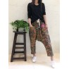 Baggy Vintage Ethnic Print Drop Crotch Spliced Pants