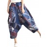 Leisure Loose Folk Print Pocket Harem Women Pants