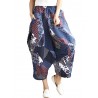 Leisure Loose Folk Print Pocket Harem Women Pants