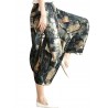 Leisure Loose Folk Print Pocket Harem Women Pants