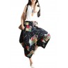 Leisure Loose Folk Print Pocket Harem Women Pants