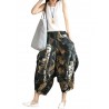 Leisure Loose Folk Print Pocket Harem Women Pants