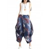 Leisure Loose Folk Print Pocket Harem Women Pants