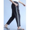 Casual Stripe Drawstring Waist Women Pants