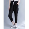 Casual Stripe Drawstring Waist Women Pants