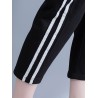 Casual Stripe Drawstring Waist Women Pants