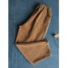 Harem Vertical Striped Solid Color Corduroy Pants