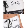 Women Cats Printed Elastic Waist Casual Pants