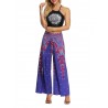 Boho Print Wide Leg Yoga Purple Pants