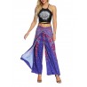 Boho Print Wide Leg Yoga Purple Pants