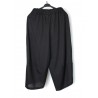 Asymmetrical Solid Color Cotton Loose Black Capris