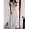 Casual Loose Women Solid Color Sleeveless Dresses