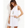 Casual Tassels Decorate Loose Sleeveless O-neck Mini Dress For Women