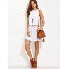 Casual Tassels Decorate Loose Sleeveless O-neck Mini Dress For Women