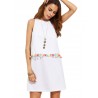 Casual Tassels Decorate Loose Sleeveless O-neck Mini Dress For Women