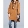 Women Long Sleeve Hooded Thicken Warm Casual Sweatshirt Dresses