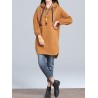 Women Long Sleeve Hooded Thicken Warm Casual Sweatshirt Dresses