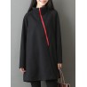 Casual Women Solid Color Turtleneck Zipper Long Sleeve Dresses