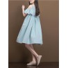 Women Casual Solid Color Ruffled Off Shoulder Dresses