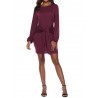 Solid Color Long Sleeve Drawstring Casual Dresses