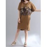 Casual Women Printed Short Sleeve Loose Dresses