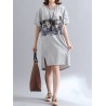 Casual Women Printed Short Sleeve Loose Dresses