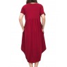 Pure Color Pleated Irregular Short Sleeve O-neck Casual Dresses