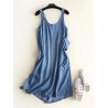 Denim Straps Pocket Inregular Casual Dresses