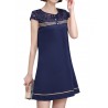 Women Patchwork Elegant Short Sleeve Mini Dresses