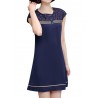 Women Patchwork Elegant Short Sleeve Mini Dresses