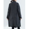 Women Turtleneck Split Pure Color Long Sleeve Casual Loose Dresses