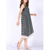 Casual Women Sleeveless Fake Two Pieces O-neck Mid-Long Dresses