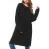 Casual Pure Color Side Splited Long Sleeve Women Sweater Dresses