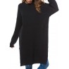 Casual Pure Color Side Splited Long Sleeve Women Sweater Dresses