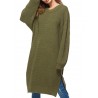 Casual Pure Color Side Splited Long Sleeve Women Sweater Dresses