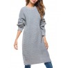 Casual Pure Color Side Splited Long Sleeve Women Sweater Dresses