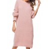 Casual Pure Color Side Splited Long Sleeve Women Sweater Dresses