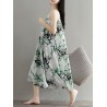 Flowy Ink Print Spaghetti Strap Loose O-neck Maxi Dress For Women