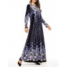 Vintage Velvet Crew Neck Long Sleeve Maxi Dress