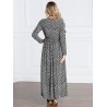 Vintage Women Muslim Print Maxi Dresses