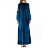 Islam Muslim Winter Velvet Print Long Sleeve Long Dress