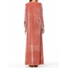 Muslim Embroidery Long Sleeve Overhead Maxi Dress