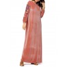 Muslim Embroidery Long Sleeve Overhead Maxi Dress