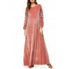 Muslim Embroidery Long Sleeve Overhead Maxi Dress