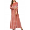 Muslim Embroidery Long Sleeve Overhead Maxi Dress